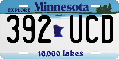 MN license plate 392UCD