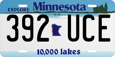 MN license plate 392UCE