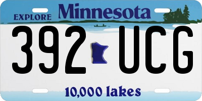 MN license plate 392UCG