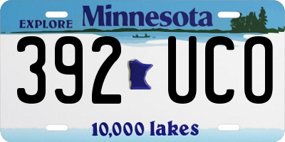 MN license plate 392UCO