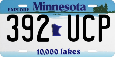 MN license plate 392UCP