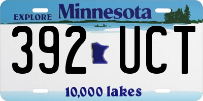 MN license plate 392UCT