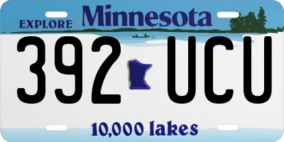 MN license plate 392UCU