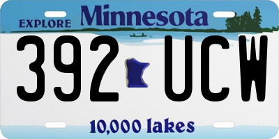 MN license plate 392UCW