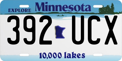 MN license plate 392UCX