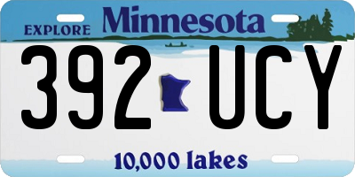 MN license plate 392UCY