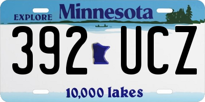 MN license plate 392UCZ