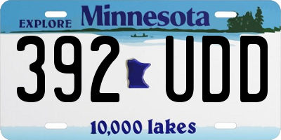 MN license plate 392UDD