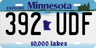 MN license plate 392UDF