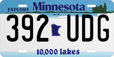 MN license plate 392UDG