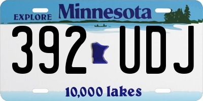 MN license plate 392UDJ