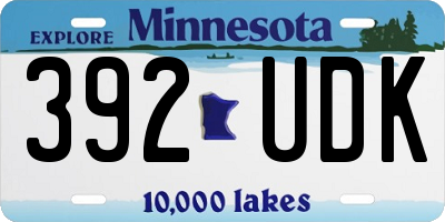 MN license plate 392UDK