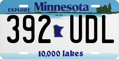 MN license plate 392UDL