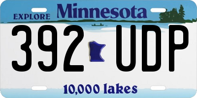 MN license plate 392UDP
