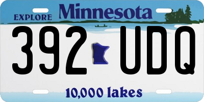 MN license plate 392UDQ