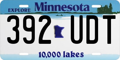 MN license plate 392UDT