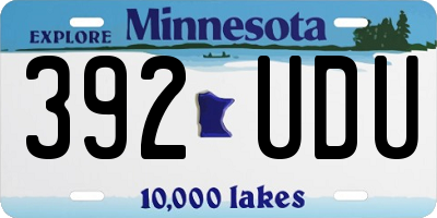 MN license plate 392UDU