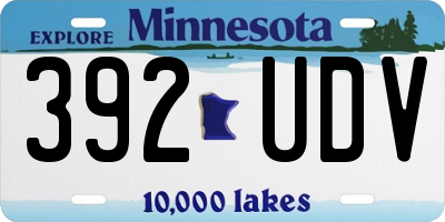 MN license plate 392UDV