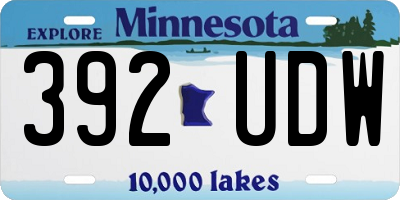 MN license plate 392UDW