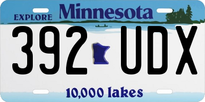 MN license plate 392UDX