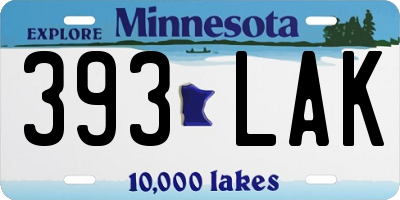 MN license plate 393LAK