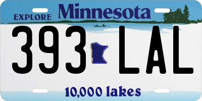 MN license plate 393LAL