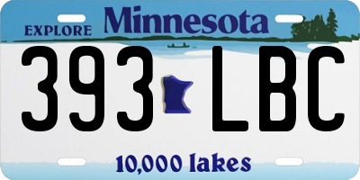MN license plate 393LBC