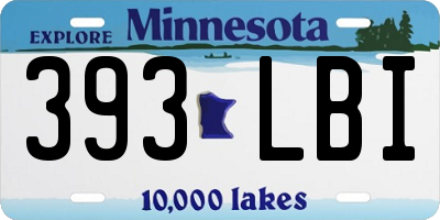 MN license plate 393LBI