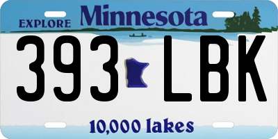 MN license plate 393LBK