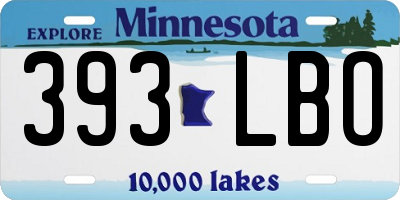 MN license plate 393LBO
