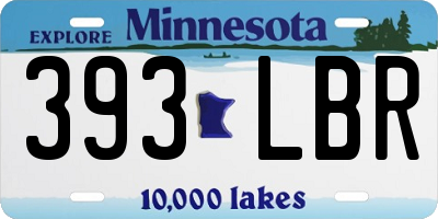 MN license plate 393LBR