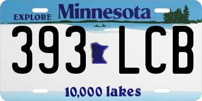MN license plate 393LCB