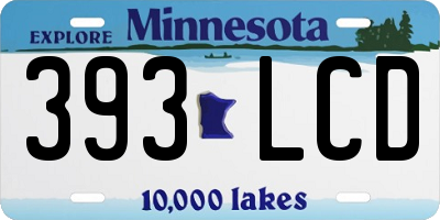 MN license plate 393LCD