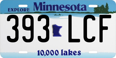 MN license plate 393LCF
