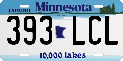 MN license plate 393LCL