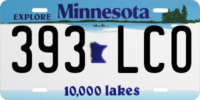 MN license plate 393LCO