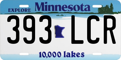 MN license plate 393LCR