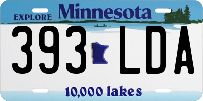 MN license plate 393LDA