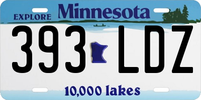MN license plate 393LDZ