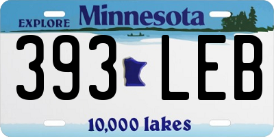 MN license plate 393LEB