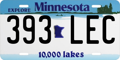 MN license plate 393LEC