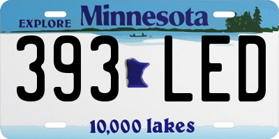 MN license plate 393LED
