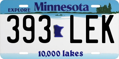MN license plate 393LEK