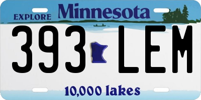 MN license plate 393LEM