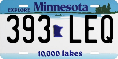 MN license plate 393LEQ