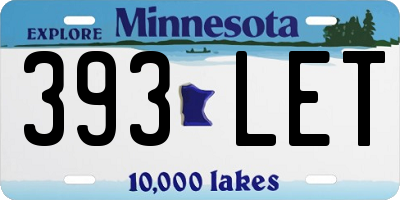 MN license plate 393LET