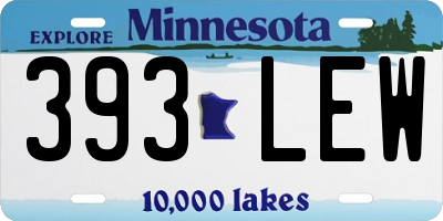 MN license plate 393LEW