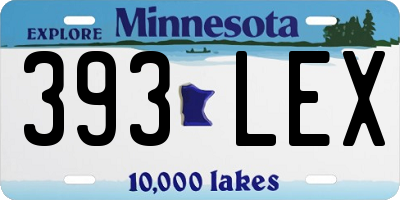 MN license plate 393LEX