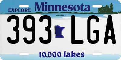 MN license plate 393LGA