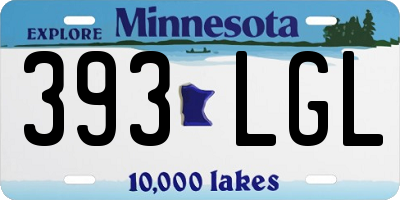 MN license plate 393LGL